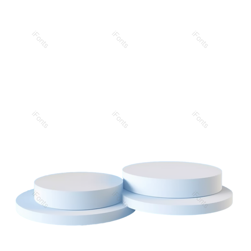 元素图片,展示台元素,蓝色PNG,几何体免抠素材